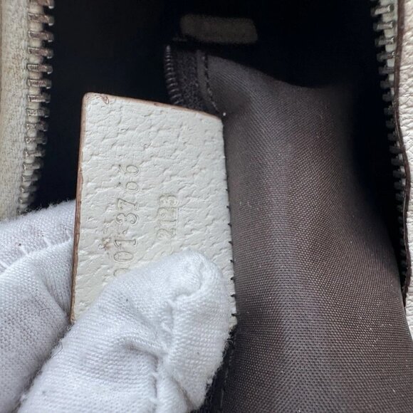 GUCCI Canvas Leather Shoulder Bag Beige Brown Hobo Style Authentic - Picture 5 of 11